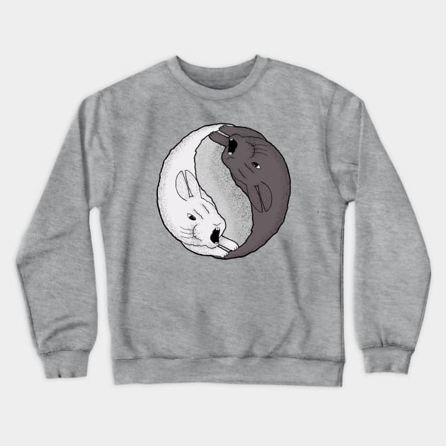 Rabbit Yin Yang Crewneck Sweatshirt by Spock Jenkins